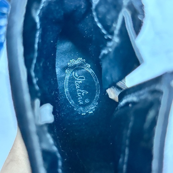 Dragon Embroidered Black Suede Stiletto Heel Ankle Boots Sexy Party - Picture 4 of 5